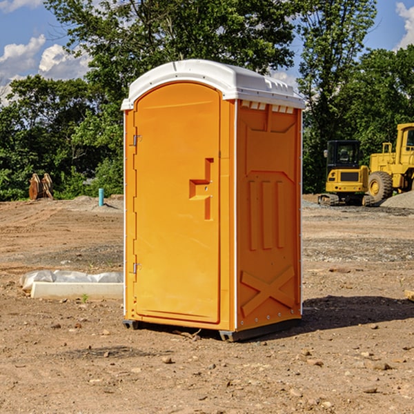 can i customize the exterior of the porta potties with my event logo or branding in Briggsville